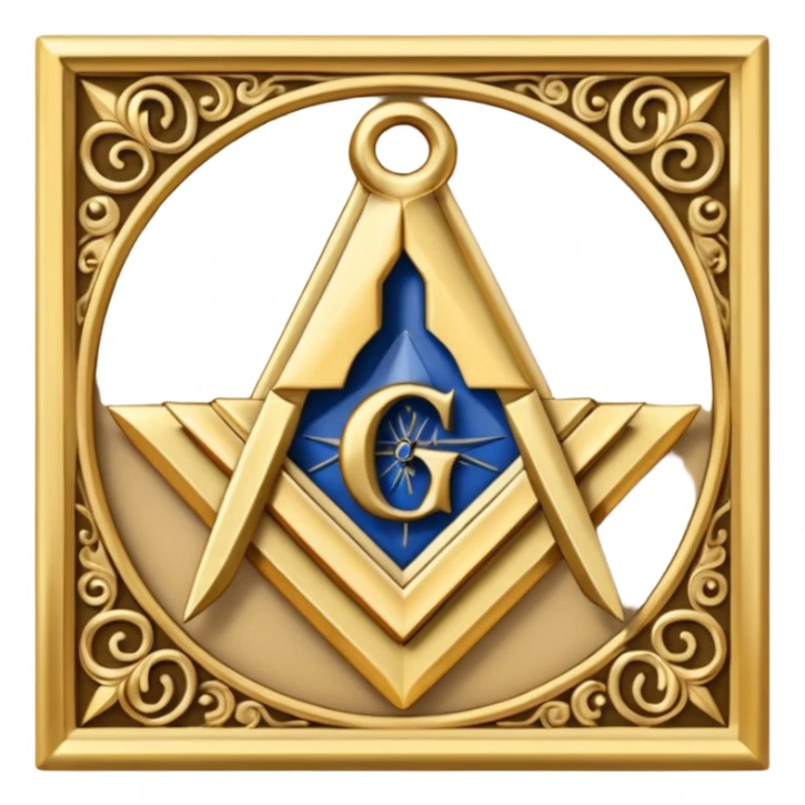 A masonic Square and Compass with the Letter G in the Middle, representing the Master Mason. sticker
