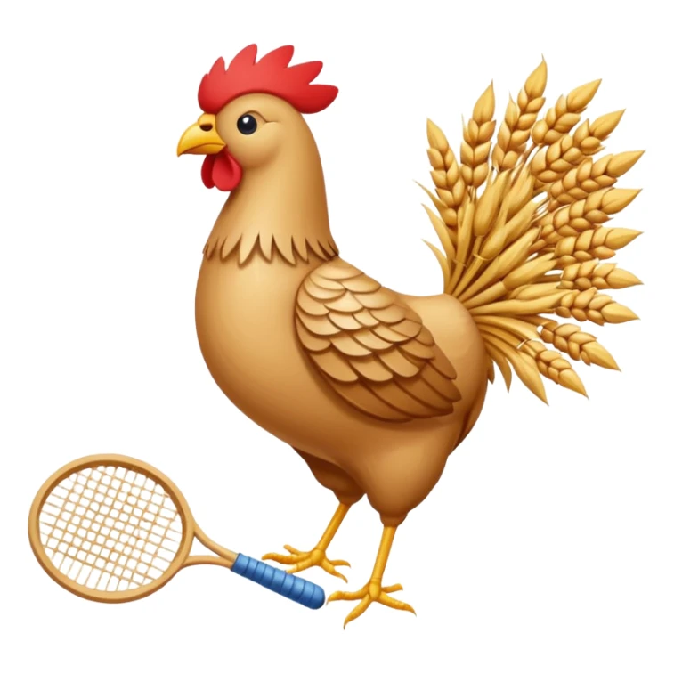 badminton cock made of wheat sticker
