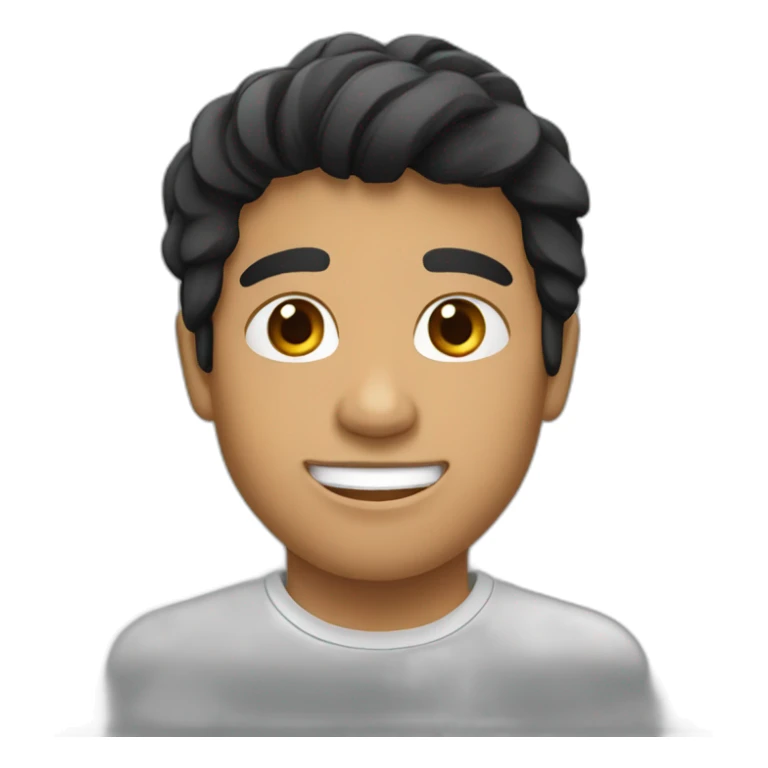 Latino, black hair, normal size, from Ecuador. Emoji smile sticker