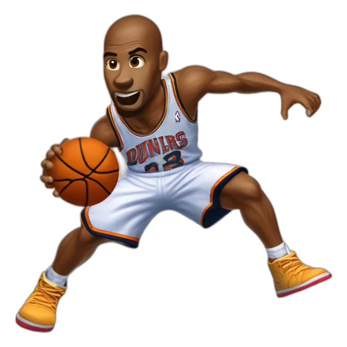 nba jam video game dunking fire basketball sticker