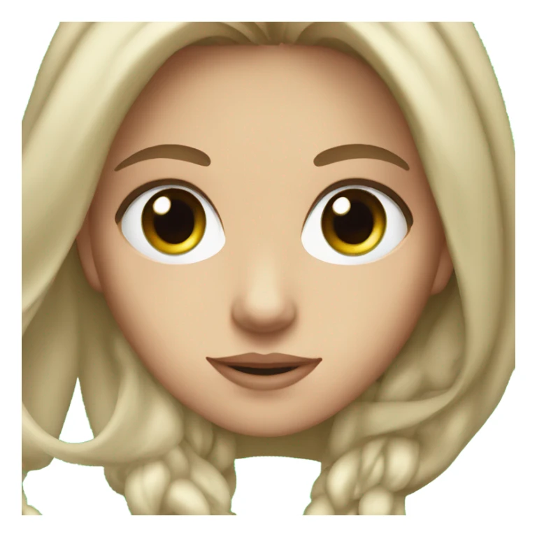 white girl with brown long hair and green eyes sticker