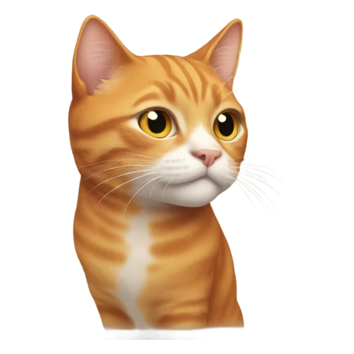 Ginger cat with all ginger face and white chest fur  sticker