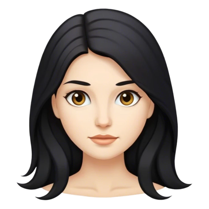 caucasian Beautiful Buxom black long hair back booty sfw sticker