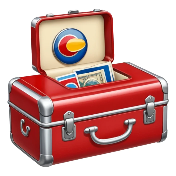 red vintage travel pin sticker