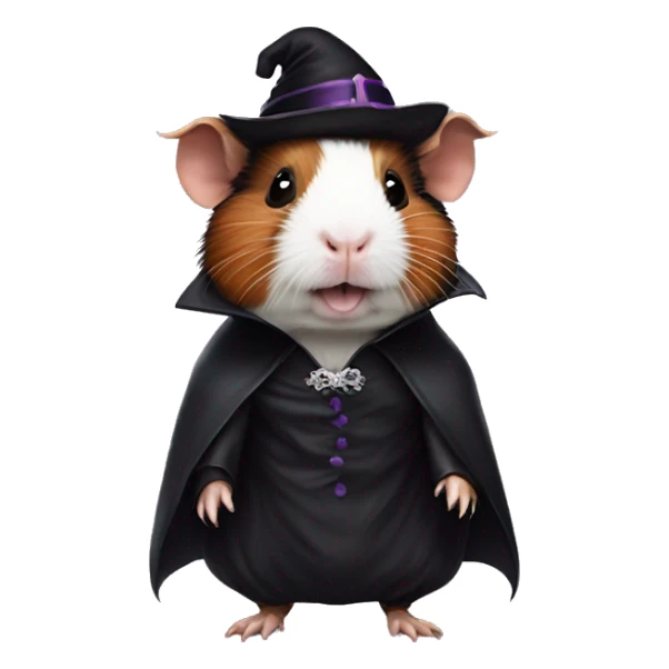 guinea pig in vampire Halloween costume sticker
