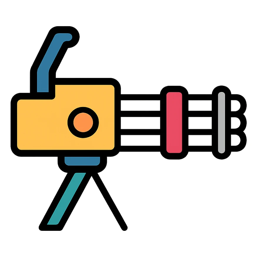 color outline icon of a gatling gun sticker