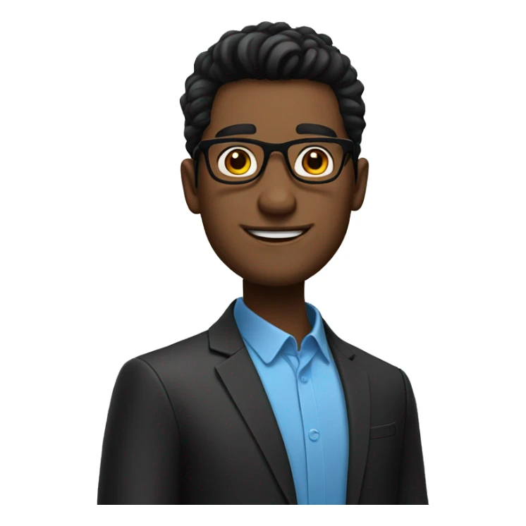 Handsome guy had black two block hair and wear glasses  sticker