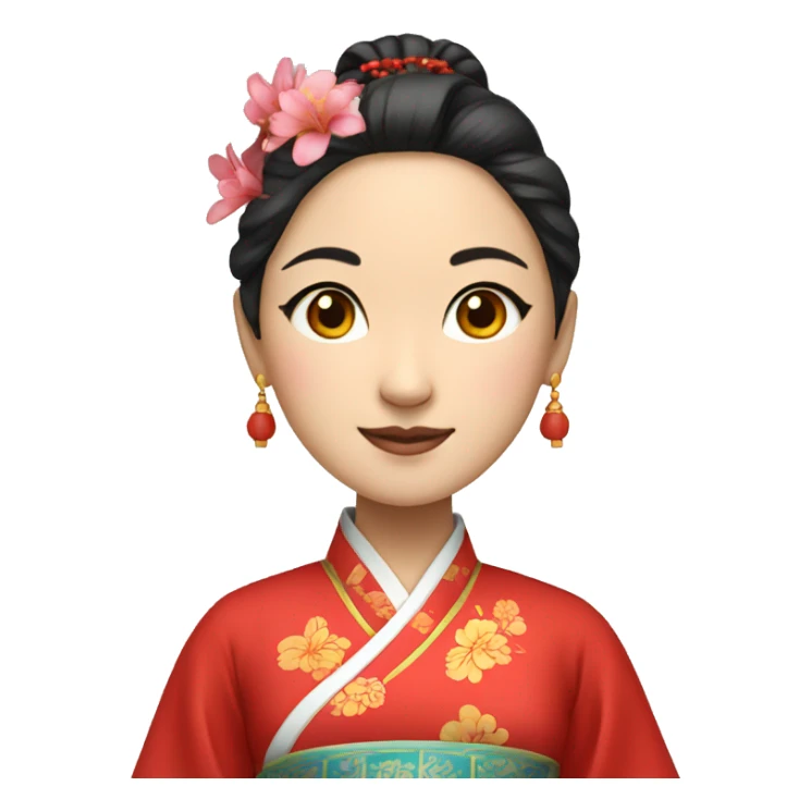 Chinese lady wear Chinese traditional clothes sticker