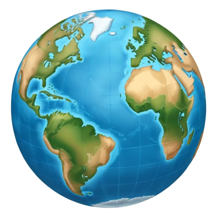 Earth globe showing continents and oceans sticker