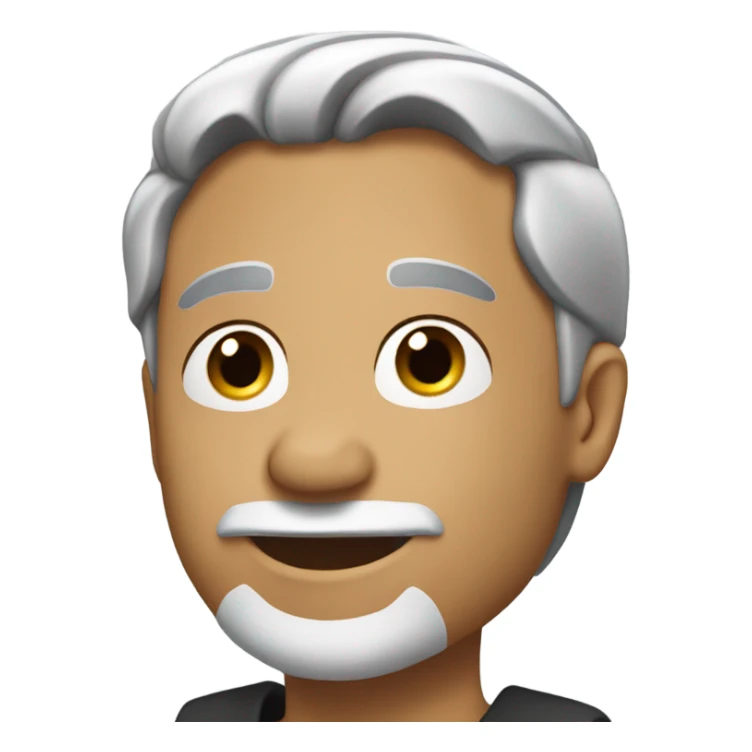 same Side profile and speaking a man in his 40s with silver and black hair sticker