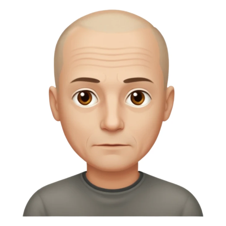 hombre, 50 años poco pelo rapado delgado sticker