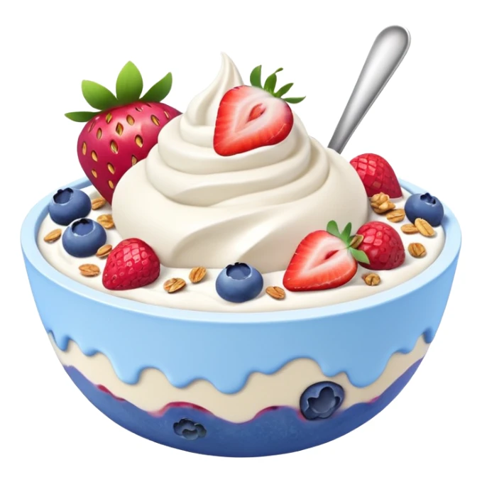 frozen yoghurt bowl with colorful toppings sticker