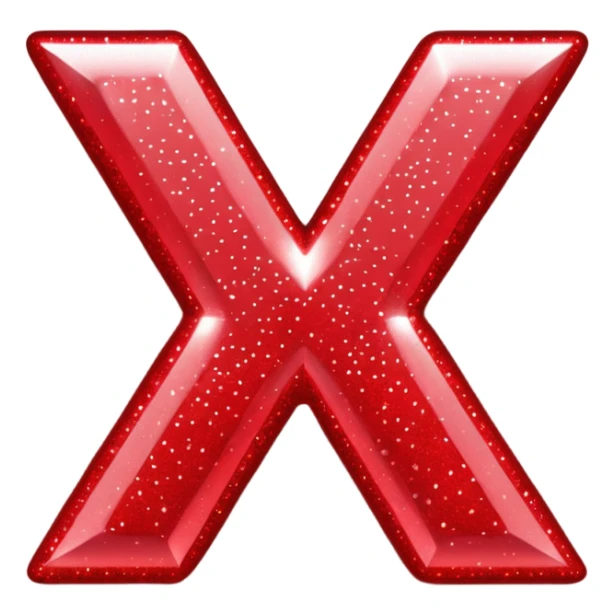 The letters xoxo in sparkly red font sticker