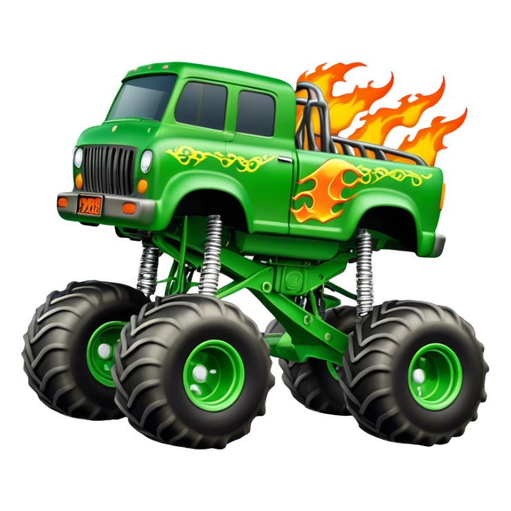 Grave Digger - Monster Jam (Model Year: 2022) (Iconic colour: Green with flames) sticker