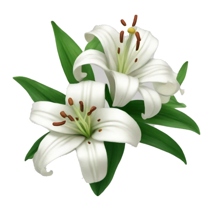 a bouquet of white tiger lily flowers sticker