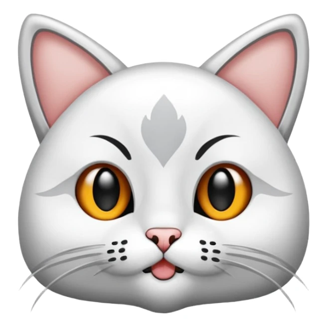 Gri beyaz olan şapka ve papyon takan kedi sticker