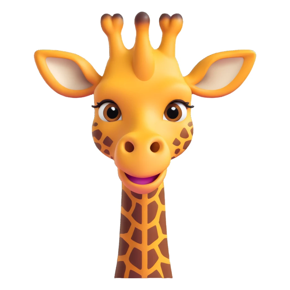 A scheming giraffe with narrow, gleaming eyes, a wide, toothy grin, and a menacing aura. Add a subtle shadow under the eyes for extra villainy. Perfect for 'troll' or 'evil laugh' emotes. sticker