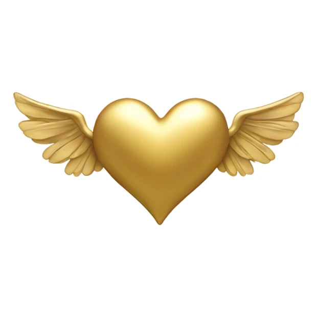 Gold heart with wings and halo sticker