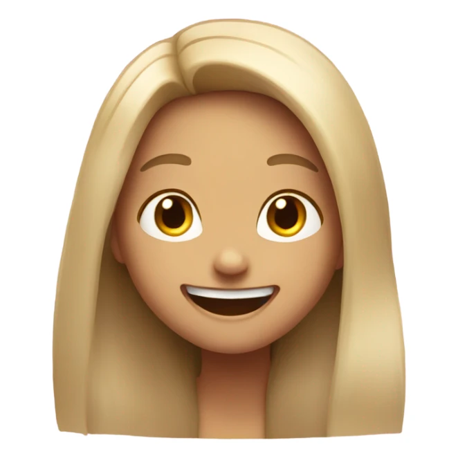 Girl with long hair laugh  sticker