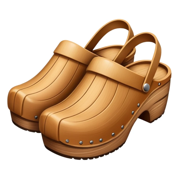 simple wooden traditional minimal clog  sticker
