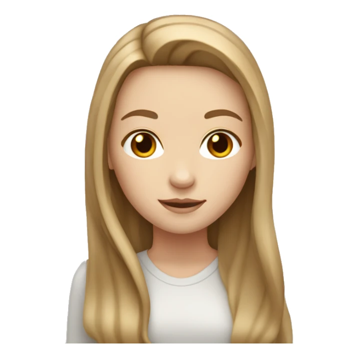 White girl with long light brown hair sticker