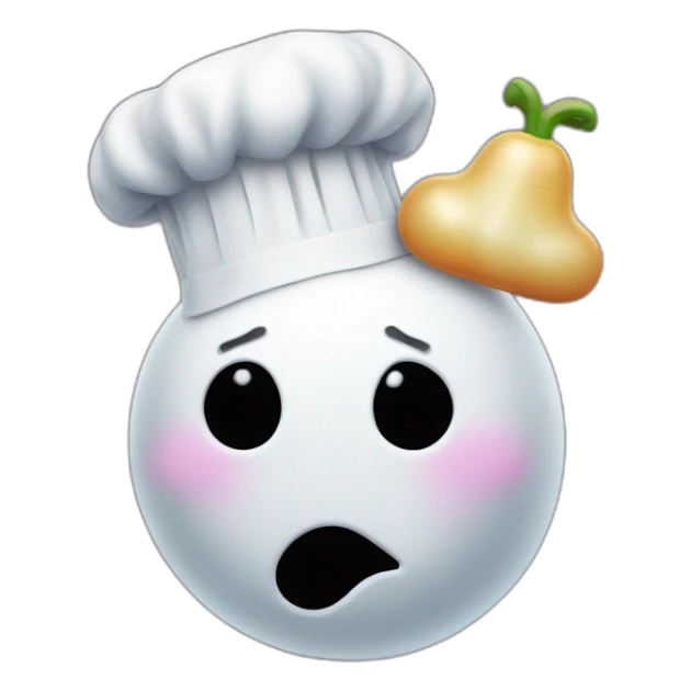ghost body with a chef's hat and chef's kiss sticker