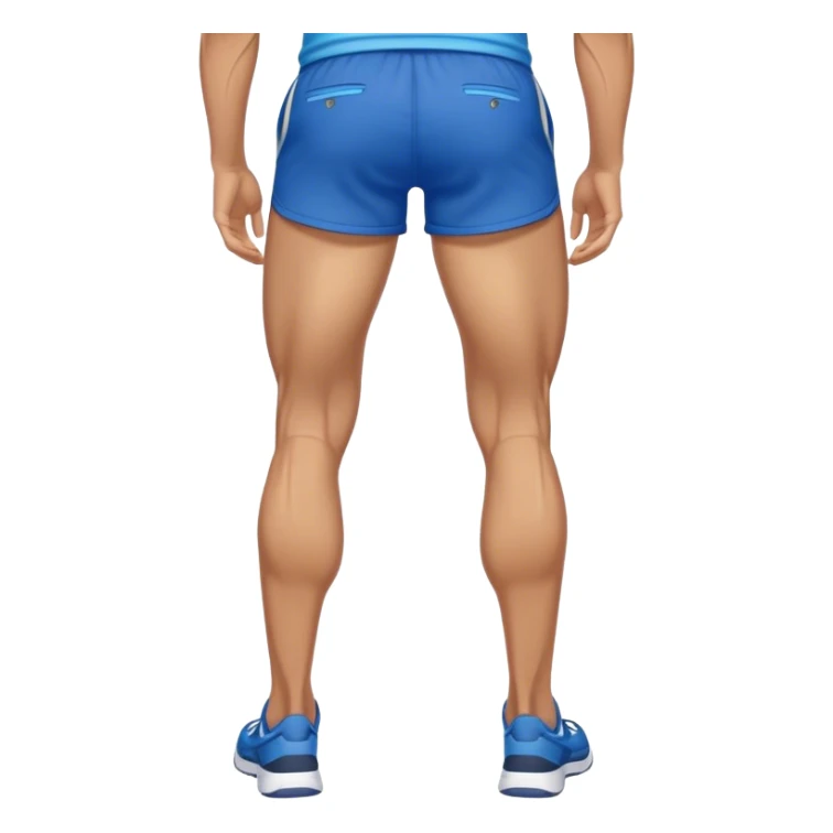 back view of calves muscles male wearing shorts sticker