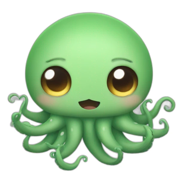 Cute kraken cute face eyes closed making yoga sticker
