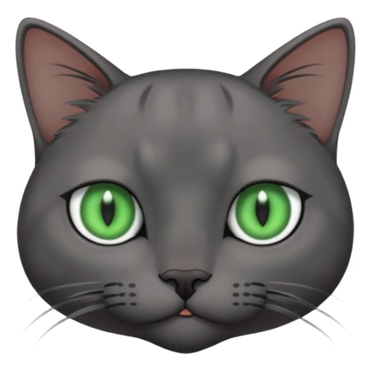 Skinny dark grey cat green eyes closed left eye sticker