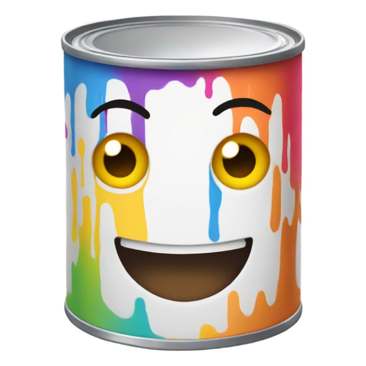 Colorful Paint can that has Cute face  sticker