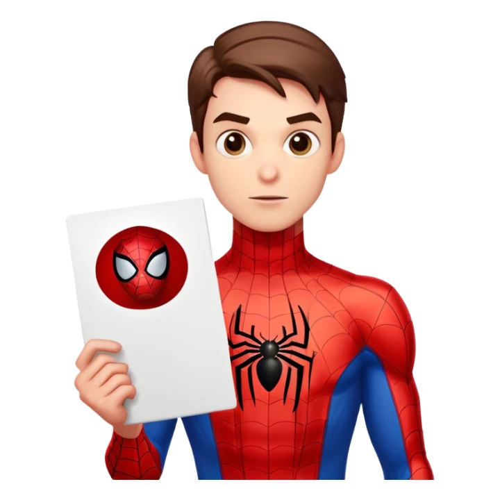 Spider-Man with a sign that says short sticker