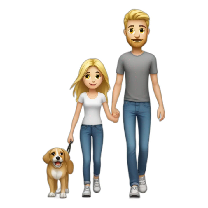 Young white Familie skinny casual walking sticker