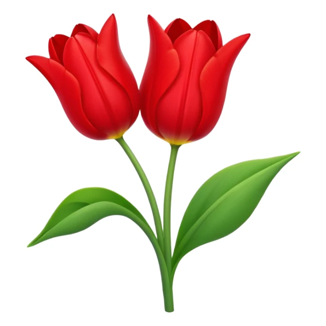 тюльпан и два листочка sticker