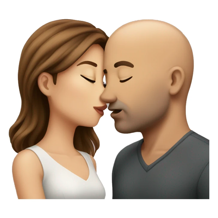 Bald man kissing brown haired girl sticker