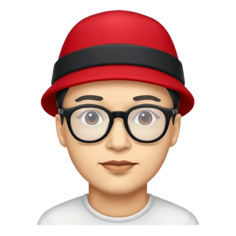 CARA DE HOMBRE CON GORRO ROJO Y LENTES NEGROS  sticker