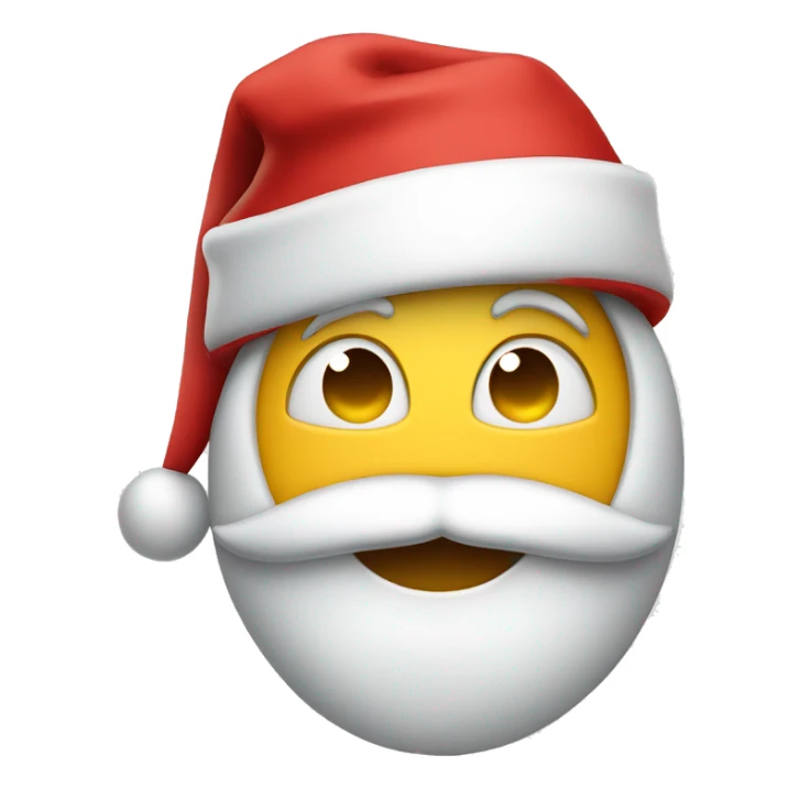 smiling emoji with a Santa hat playing on a phone or ipad sticker