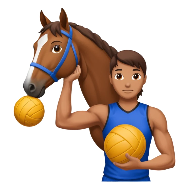 volleyball player, horse, with volleyball ball sticker