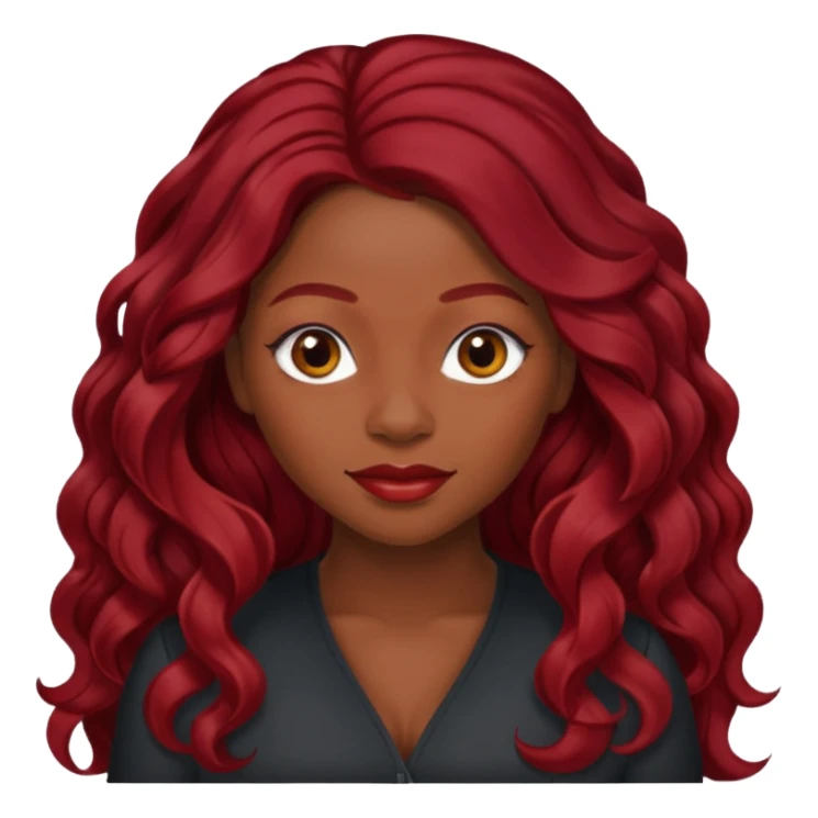 LaTavia Robeson with dark red long hair sticker