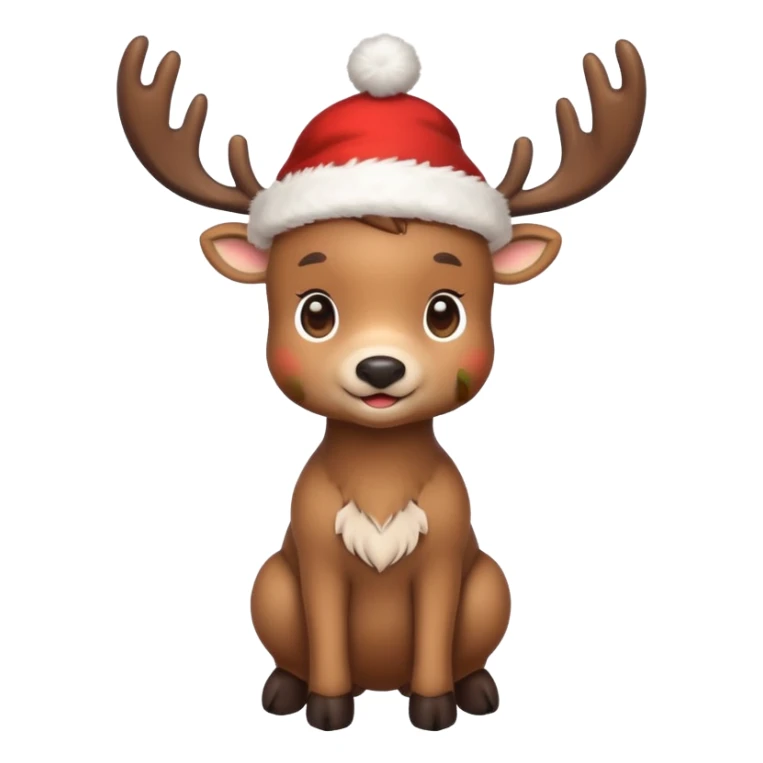 reindeer baby  cute, full body christmass cap sticker