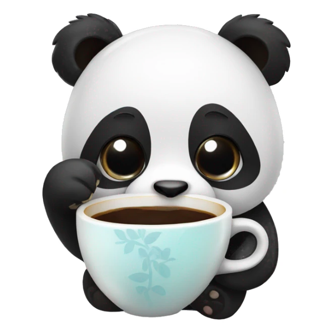 Panda with a cup of coffiee sticker
