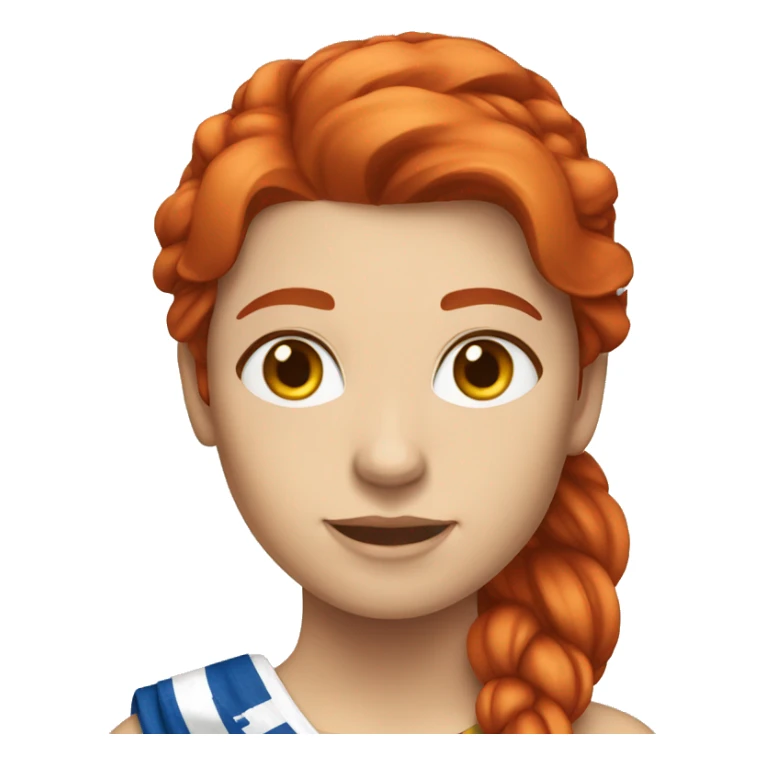 a red hair female on everest with greek flag sticker