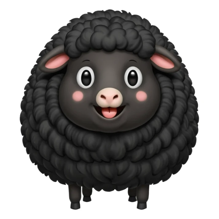 Oveja negra de cuerpo entero riendose sticker