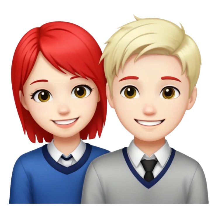 Emo boy and preppy girl flirting  sticker