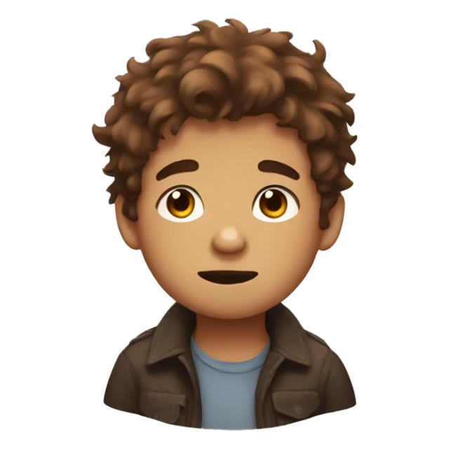 bear boy with messy brown hair  sticker