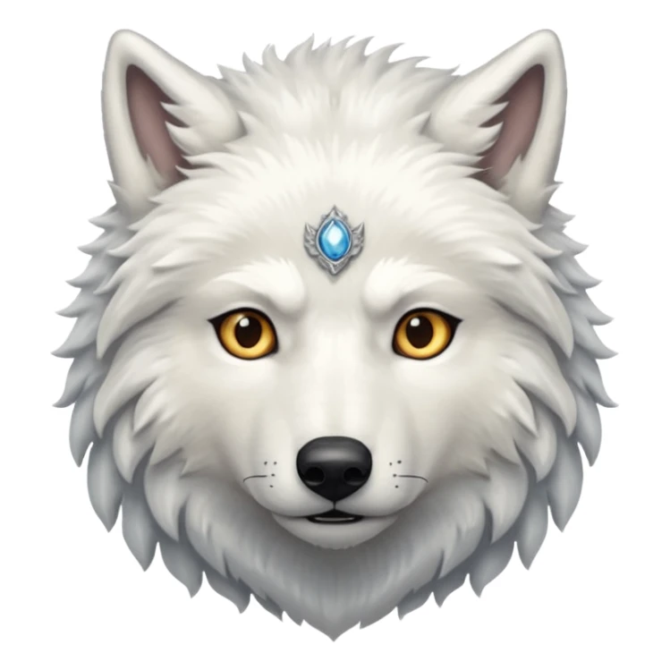 white wolf from Games of throne character face only front face sticker