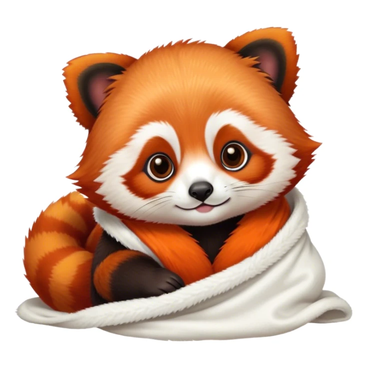 baby red panda cozy in blanket sticker
