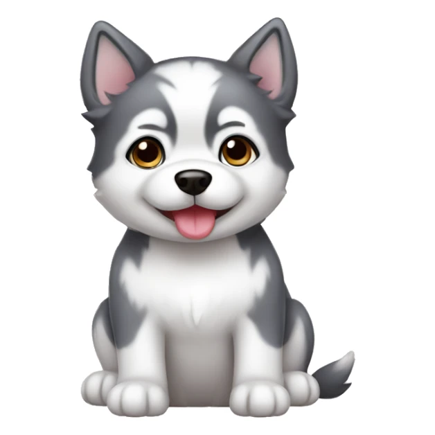 cute kawaii baby dog husky body sticker