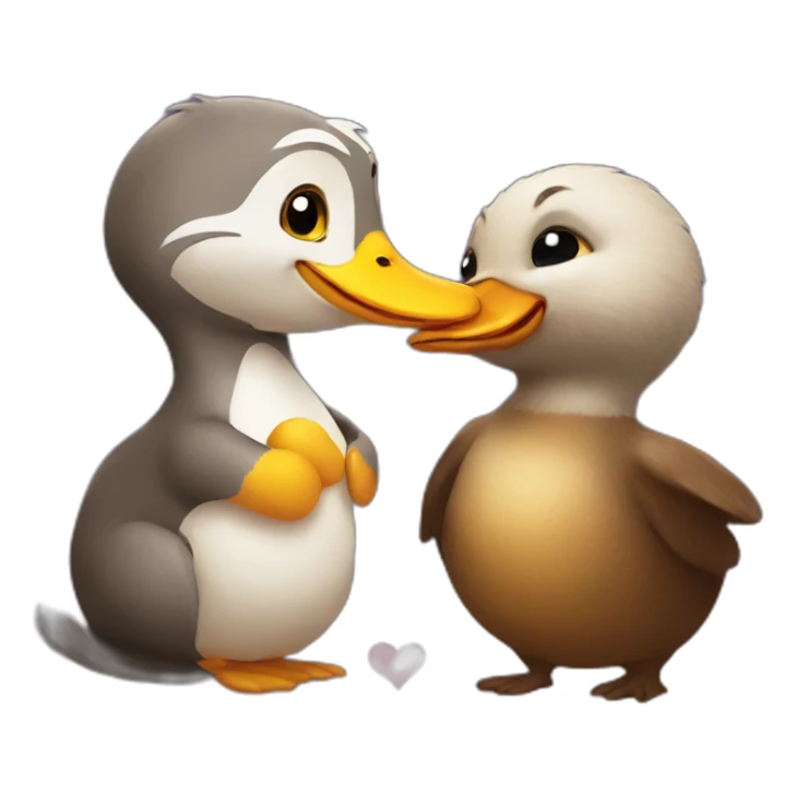 Otter and duck being in love sticker