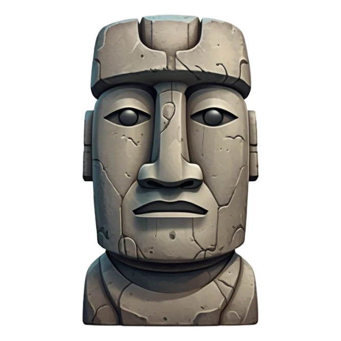 Moai Emoji With the rock face sticker
