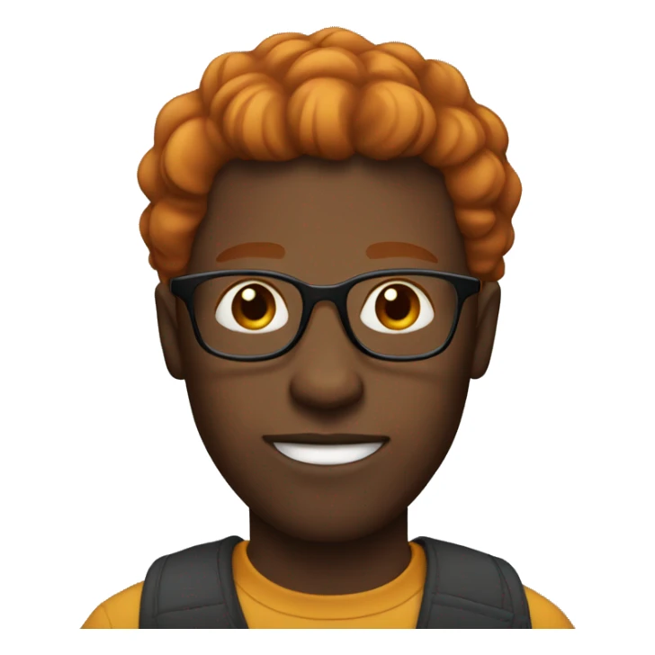Black man with glasses and ginger hair sticker